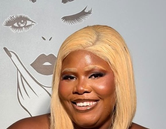 Blonde bob wig installation with glam makeup